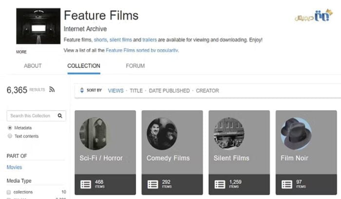 سایت محتوا ویدیویی Internet Archive
