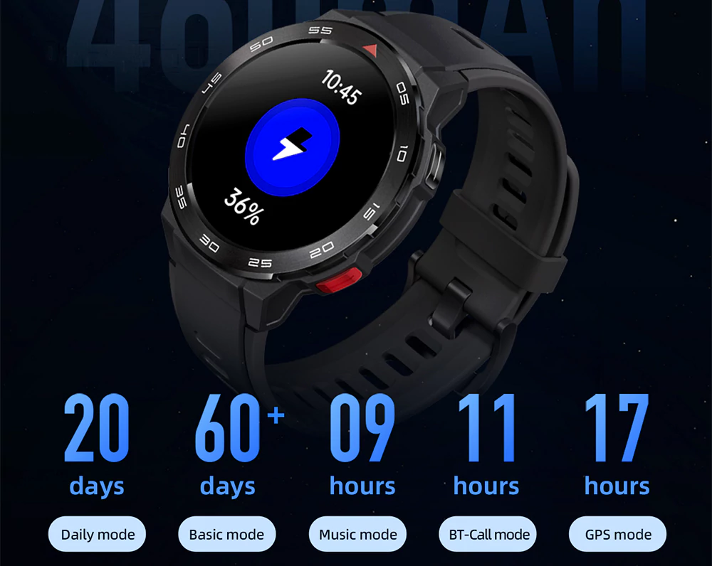 عمر باتری Mibro Watch GS Pro