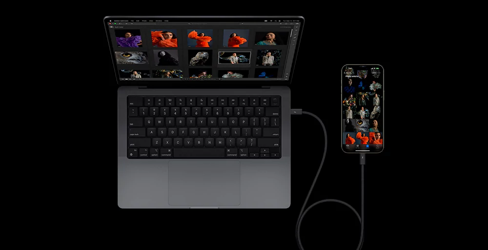 اتصال گوشی آیفون به رایانه از طریق کابل USB-C