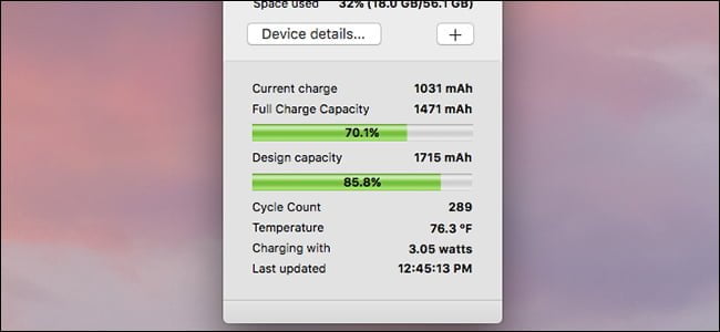 اطلاعات برنامه CoconutBattery برای سلامت باتری آیفون