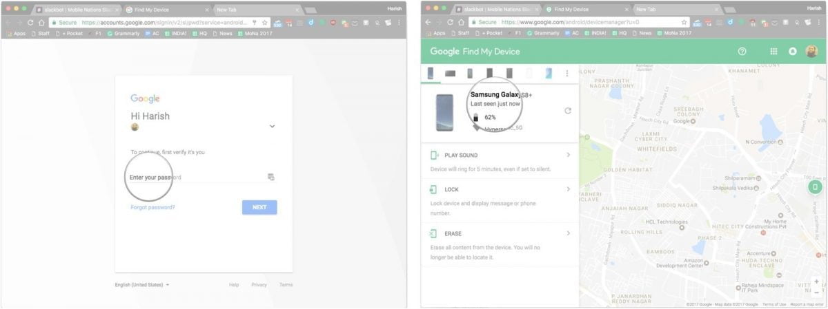 نسخه وب Find My Device - برتر دیجیتال