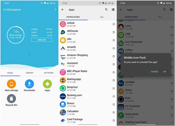 حذف برنامههای پیشفرض اندروید با اپلیکیشن Cx File Explorer