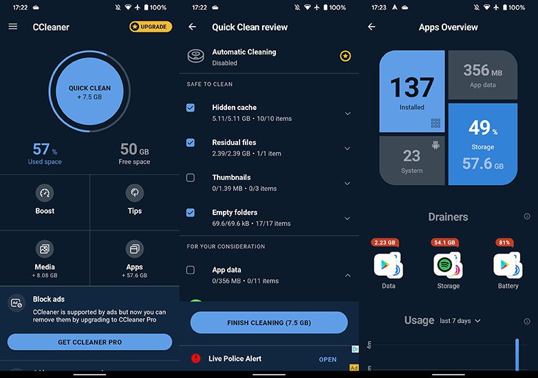 اپلیکیشن پاکسازی گوشی CCleaner