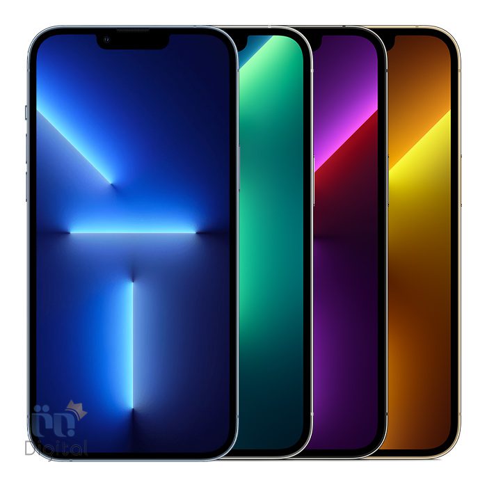 همه رنگ‌های اپل iPhone 13 Pro از جلو
