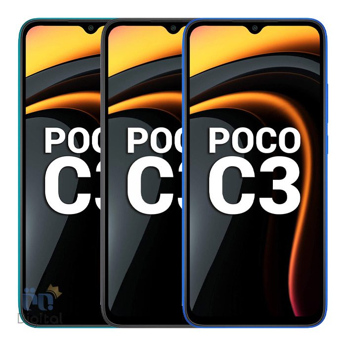همه رنگ‌های شیائومی Poco C3 از جلو