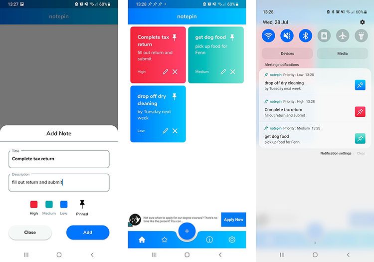 اپلیکیشن‌های کاربردی اندروید: برنامه Notepin برای اندروید