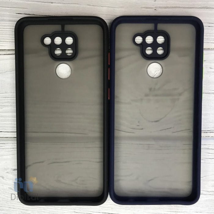 کاور سیلیکون Redmi Note 9 پشت مات سیاه و سرمه ای