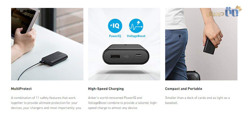 امکانات و مشخصات پاوربانک Anker PowerCore Select 10000