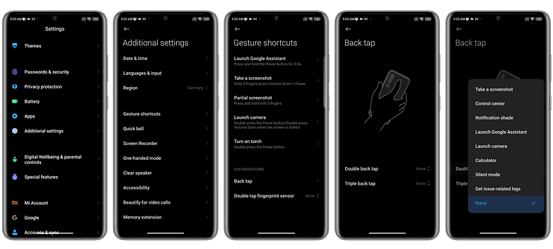 نحوه ایجاد میانبرهای MIUI با استفاده از قابلیت Back Tap