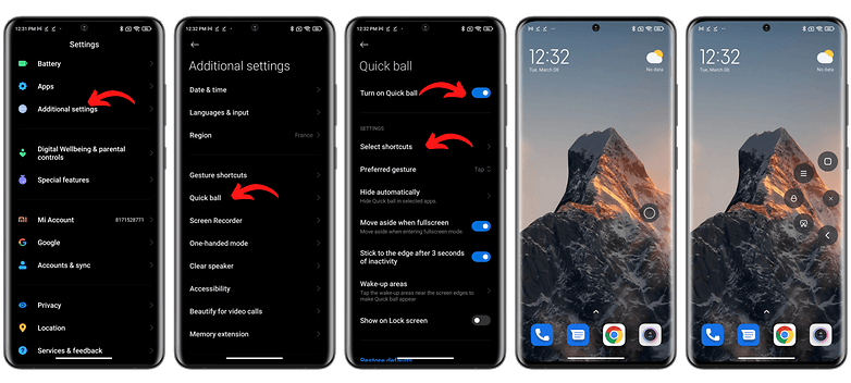 چگونه میانبرهای MIUI را با Quick Ball بهینه کنید؟
