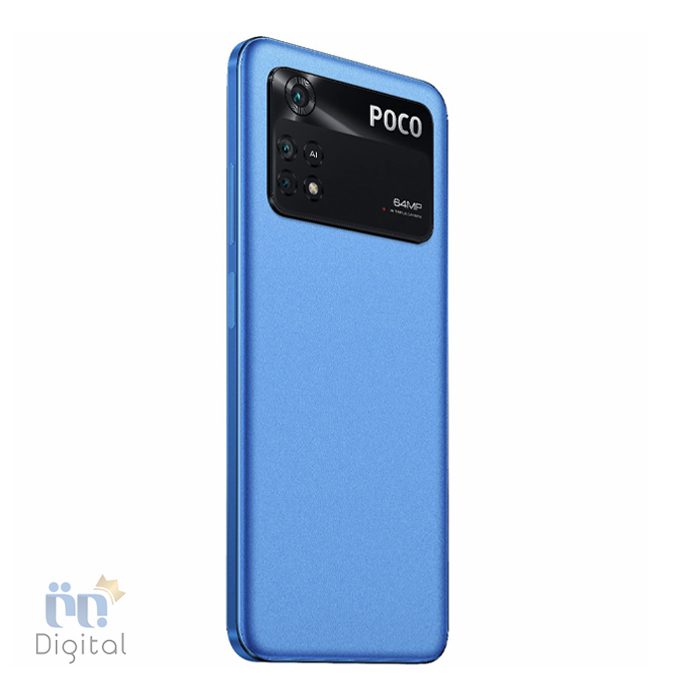 نمای زاویه دار سمت چپ قاب پشتی poco m4 pro