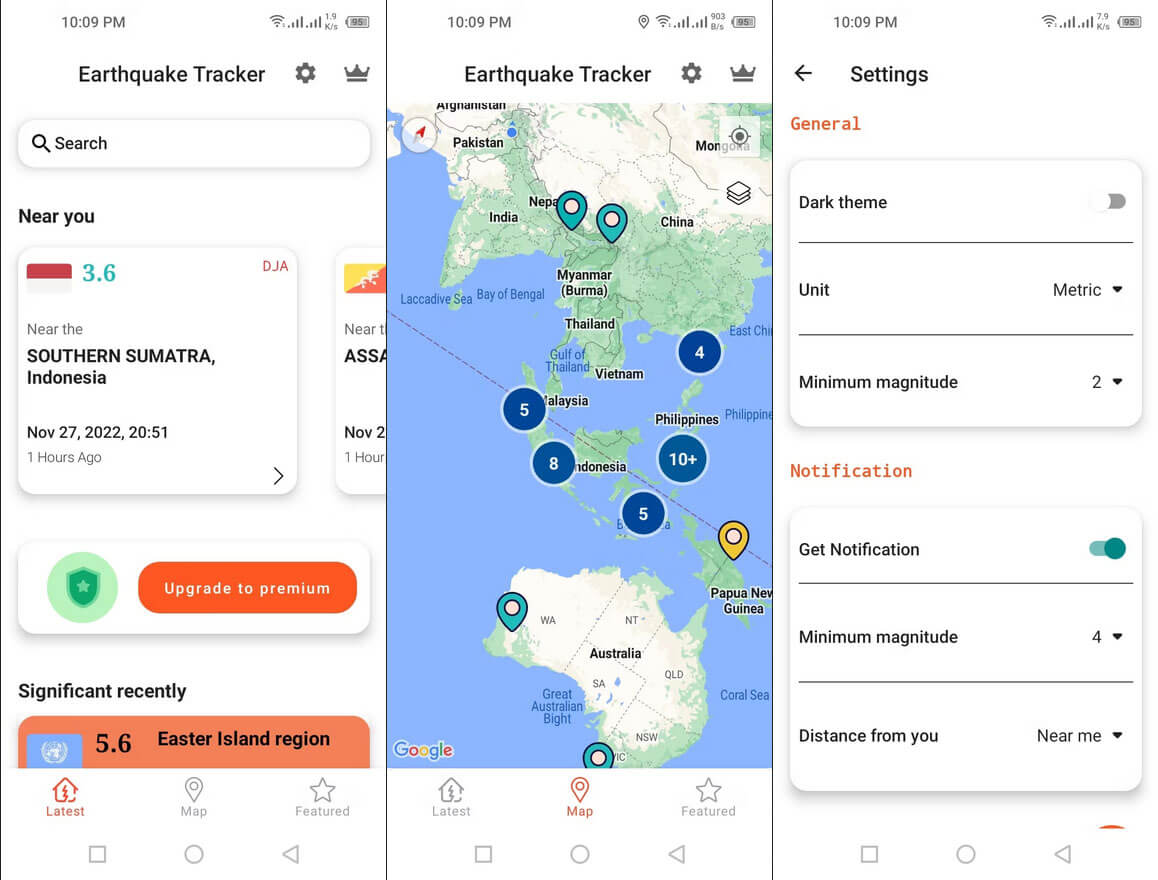 بهترین برنامه‌های هشدار زلزله اندروید؛ برنامه Earthquake Tracker App