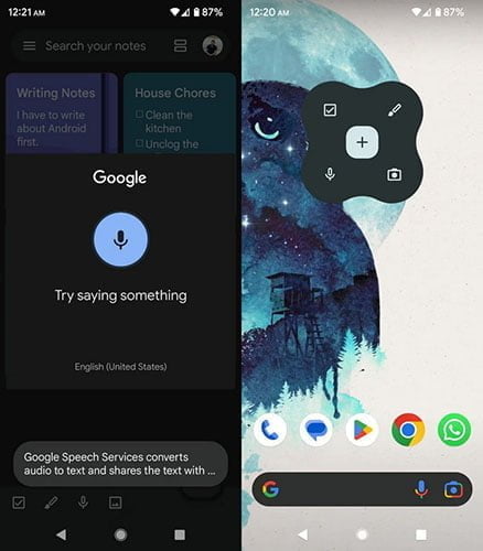تبدیل گفتار به متن و استفاده از آن‌ها در برنامه Google Keep