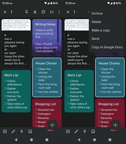 یادداشت‌ها را در برنامه Google Docs کُپی کنید