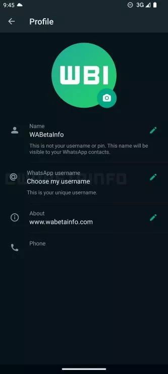 قابلیت نام کاربری واتساپ