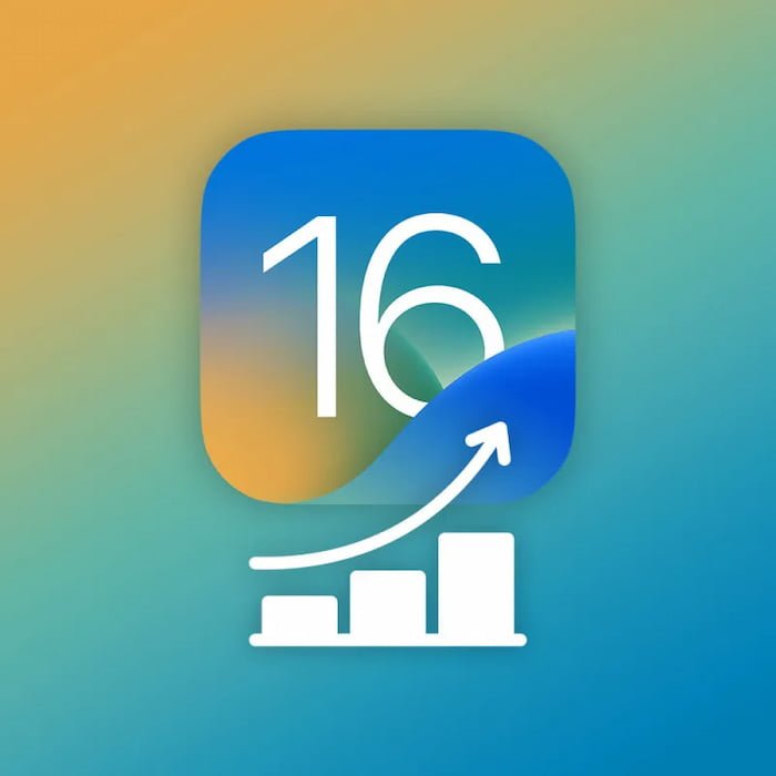 درصد بالای استفاده از IOS 16