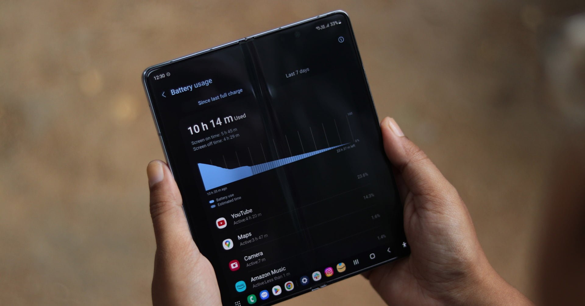 دوام باتری گوشی Samsung Galaxy Z Fold 5