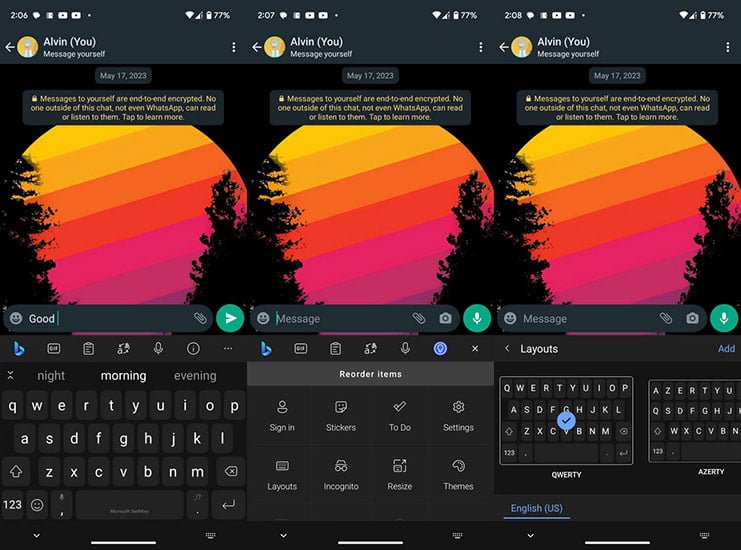 برنامه Microsoft SwiftKey - بهترین کیبورد اندروید