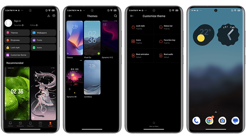 رابط کاربری شخصی‌سازی شده MIUI 13