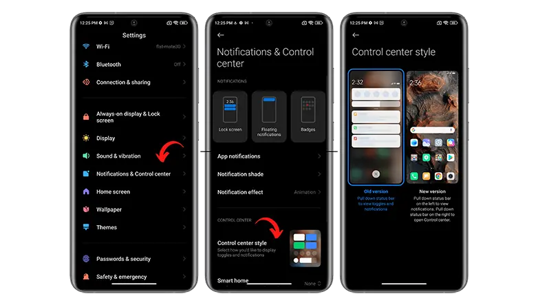 MIUI 13 صفحه نوتیفیکیشن‌ها را از کنترل سنتر جدا می‌سازد