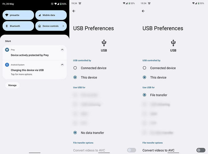 انتقال فایل از اندروید به کاپیوتر با کابل USB