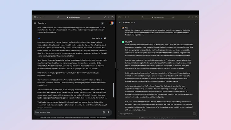 خلاقیت در تولید متن و سازگاری - مقایسه ChatGPT با Gemini
