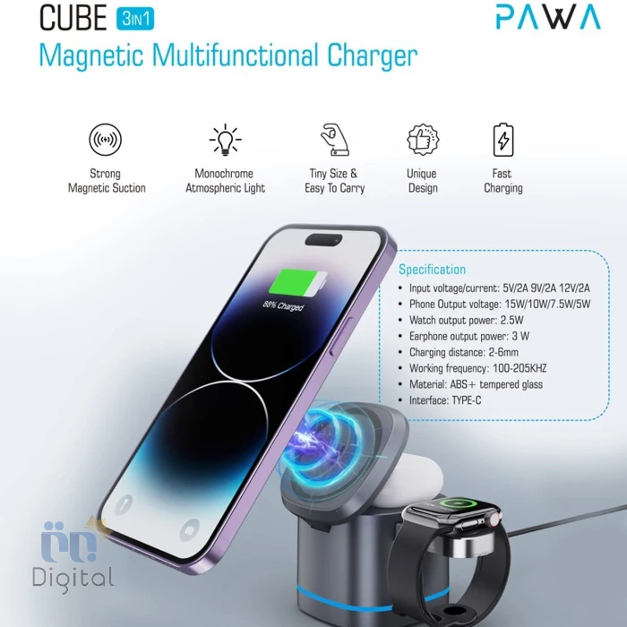 Pawa Cube 3-in-1 Magnetic Multi Charger