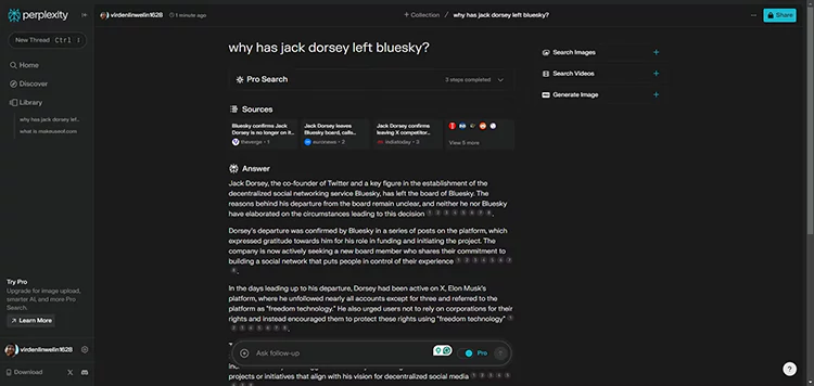 سرویس جستجوی اینترنتی هوش مصنوعیمحور Perplexity.ai