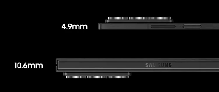 مقایسه ابعاد نسخه معمولی Galaxy Z Fold 6 با نسخه Special Edition