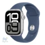 Apple Watch Series 10 Silver Aluminium Case - Denim Sport Band
