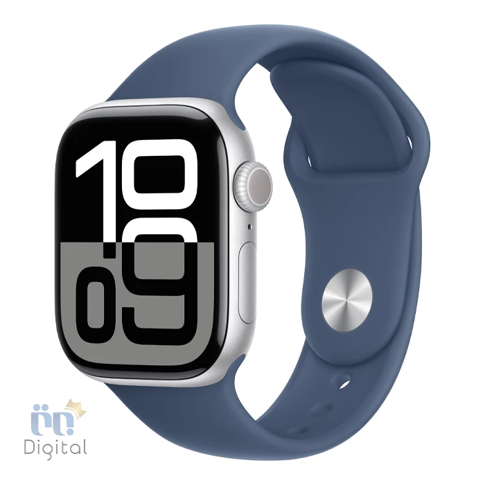Apple Watch Series 10 Silver Aluminium Case - Denim Sport Band