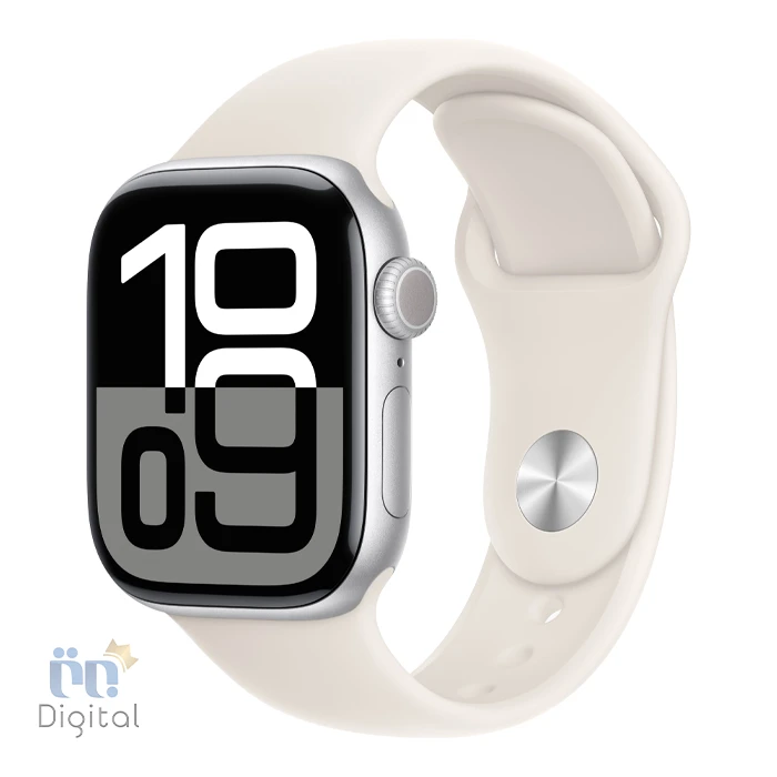 Apple Watch Series 10 Silver Aluminium Case - Starlight Sport Band