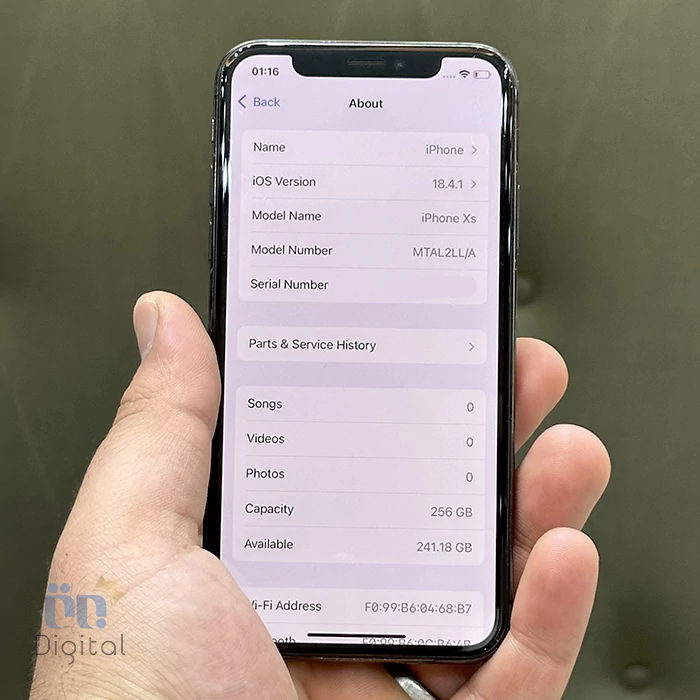 اطلاعات دستگاه Apple iPhone XS LLA Space Gray 256GB