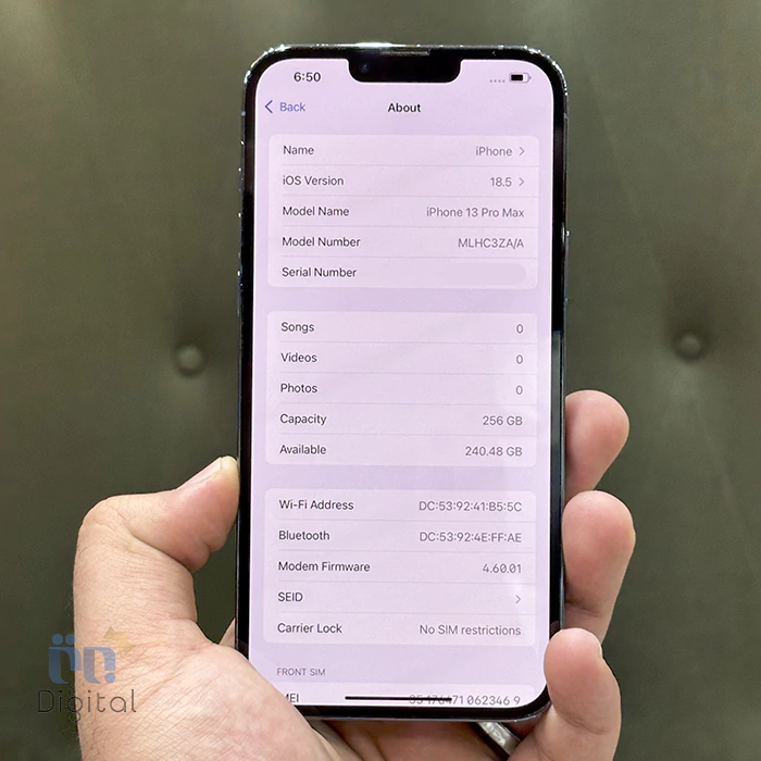 اطلاعات گوشی موبایل اپل مدل iPhone 13 Pro Max ZAA دو سیم کارت حافظه ۲۵۶ گیگابایت