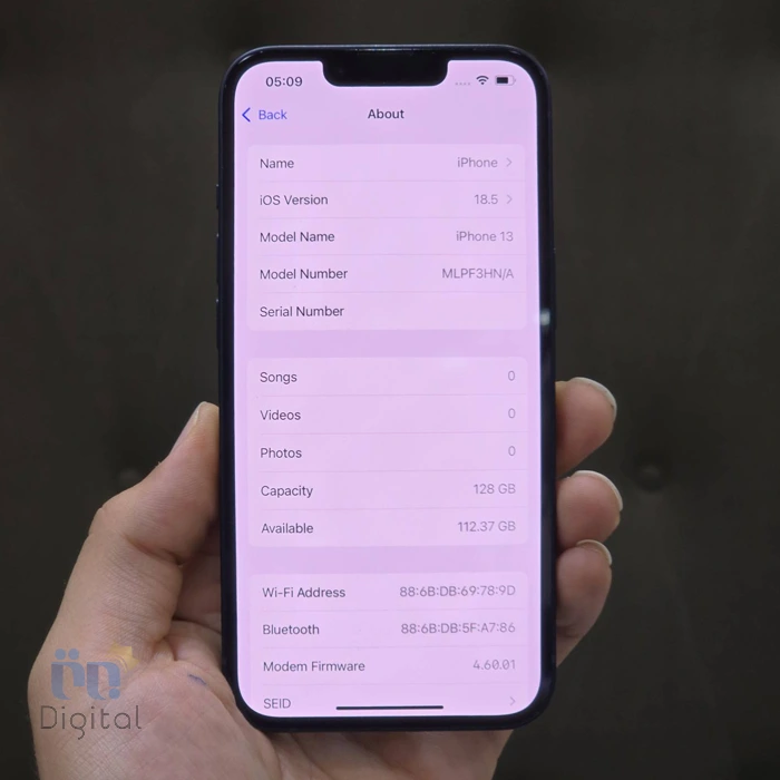 خرید گوشی کارکرده iPhone 13 HN/A تک سیم کارت حافظه ۱۲۸ گیگابایت - نمای صفحه مشخصات