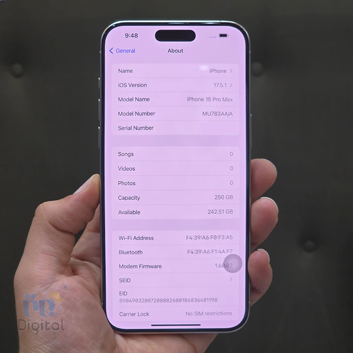گوشی موبایل اپل مدل iPhone 15 Pro Max ZAA دو سیم کارت - نمای مشخصات