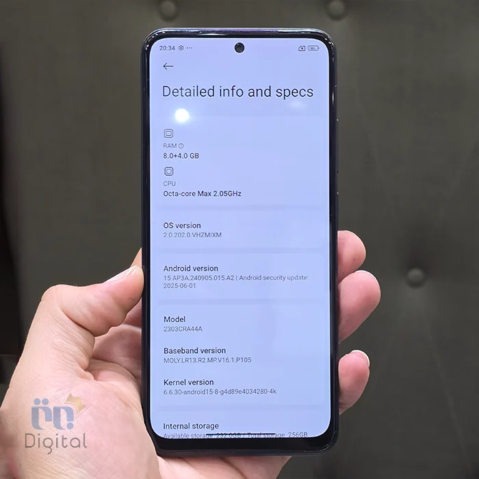 گوشی موبایل شیائومی مدل Redmi Note 12s حافظه ۲۵۶ گیگابایت با رم ۸ گیگابایت – در حد نو | نمای صفحه مشخصات