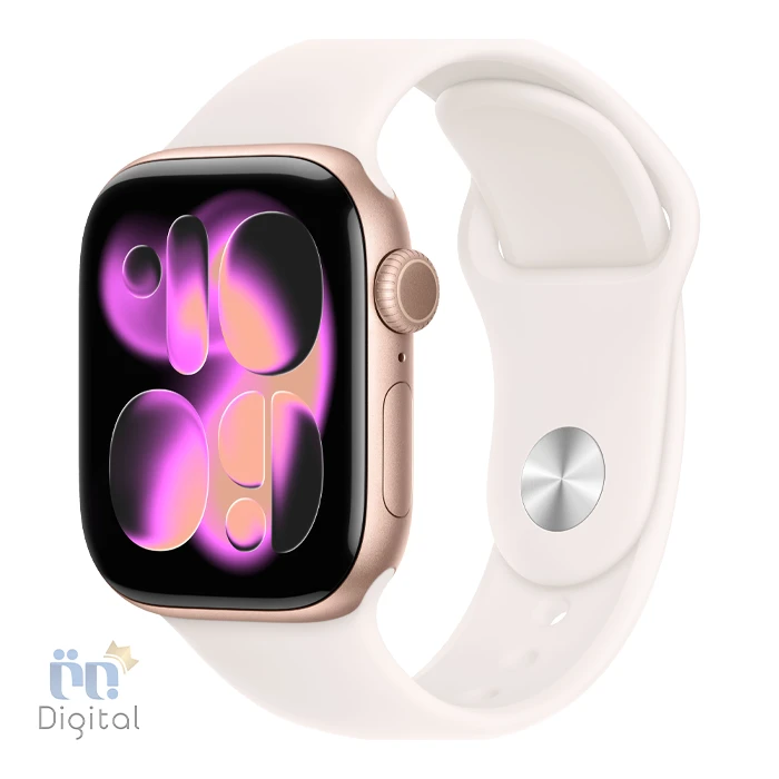 اپل واچ سری ۱۱ سایز 42 میلی متری بدنه Rose Gold بند Light Blush