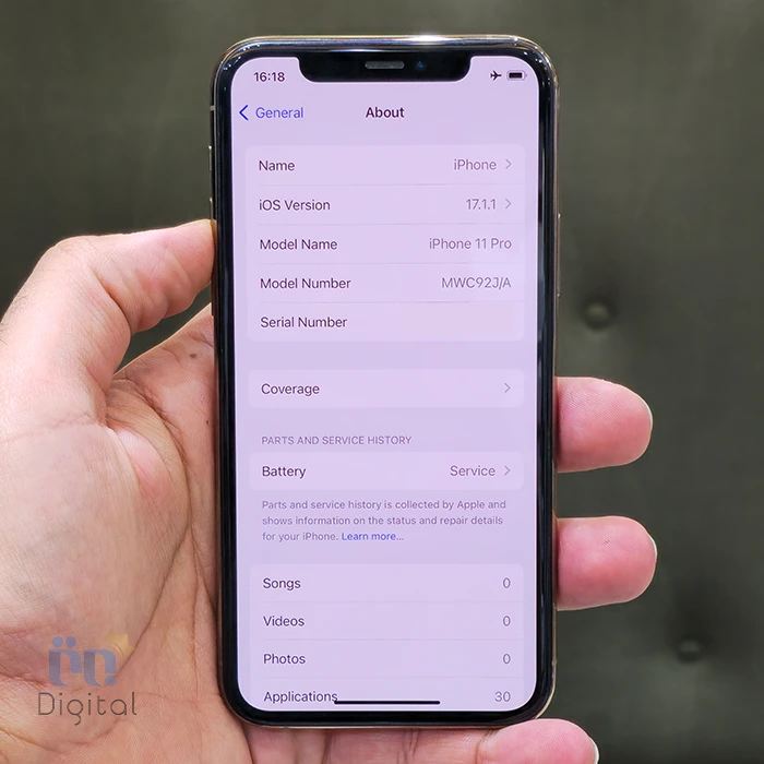 گوشی موبایل اپل مدل iPhone 11 Pro JA تک سیم کارت حافظه ۲۵۶ گیگابایت – کارکرده | نمای صفحه مشخصات