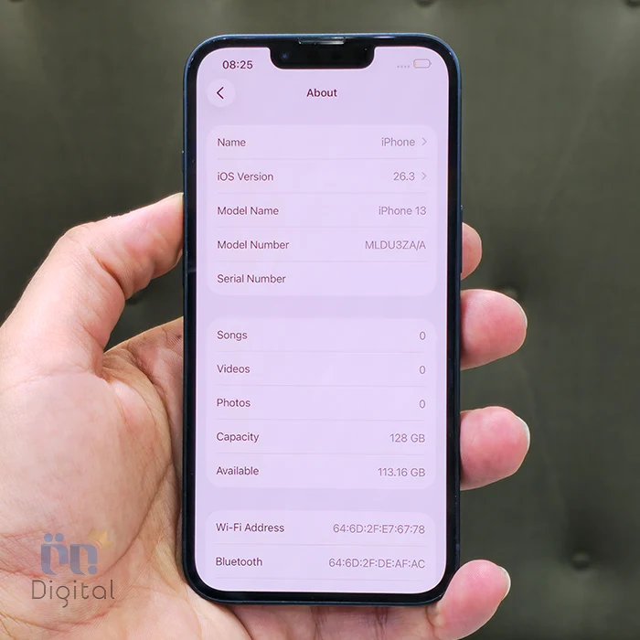 گوشی موبایل اپل مدل iPhone 13 ZAA دو سیم کارت حافظه ۱۲۸ گیگابایت – کارکرده | نمای صفحه مشخصات