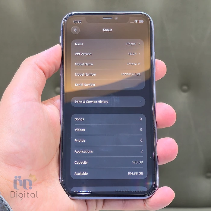 گوشی موبایل اپل مدل iPhone 11 CHA دو سیم کارت حافظه ۱۲۸ گیگابایت – کارکرده | نمای صفحه مشخصات