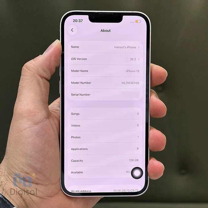 گوشی موبایل اپل مدل iPhone 13 CHA دو سیم کارت حافظه ۱۲۸ گیگابایت – کارکرده | نمای صفحه مشخصات