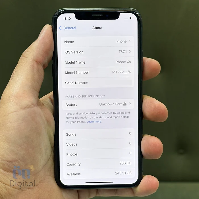 گوشی موبایل اپل مدل iPhone XS LLA تک سیم کارت حافظه ۲۵۶ گیگابایت – کارکرده | نمای صفحه مشخصات