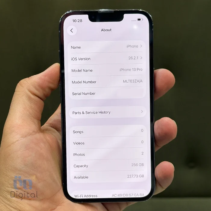 گوشی موبایل اپل مدل iPhone 13 Pro ZAA دو سیم کارت حافظه ۲۵۶ گیگابایت – کارکرده | نمای صفحه مشخصات
