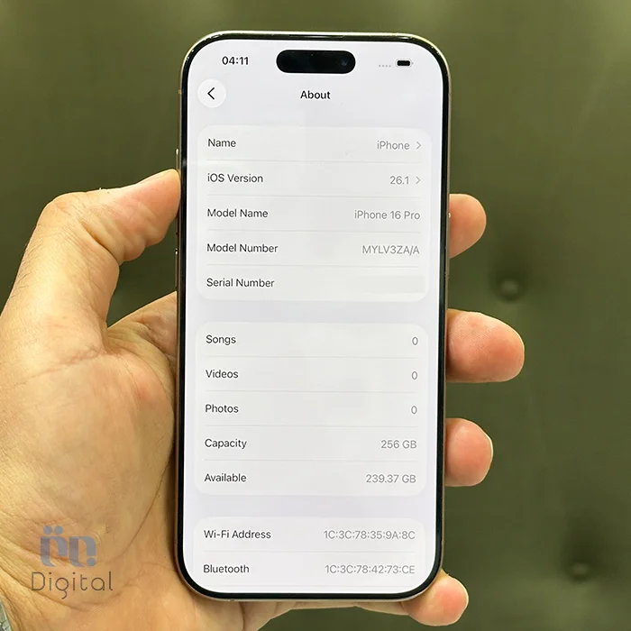 گوشی موبایل اپل مدل iPhone 16 Pro ZAA دو سیم کارت حافظه ۲۵۶ گیگابایت – کارکرده |‌ نمای صفحه مشخصات