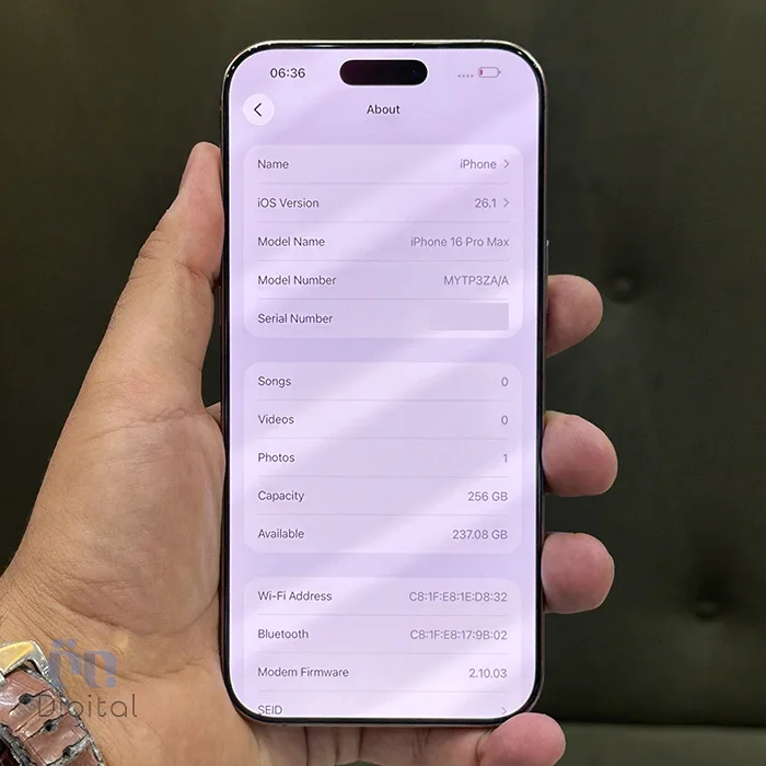 گوشی موبایل اپل مدل iPhone 16 Pro Max ZAA دو سیم کارت حافظه ۲۵۶ گیگابایت – کارکرده | نمای صفحه مشخصات