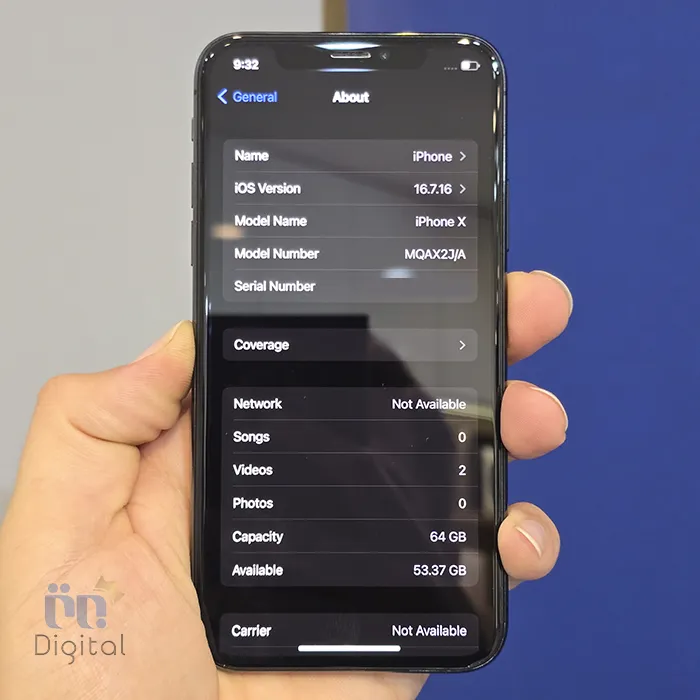 گوشی موبایل اپل مدل iPhone X JA تک سیم کارت حافظه ۶۴ گیگابایت – کارکرده |‌نمای صفحه مشخصات