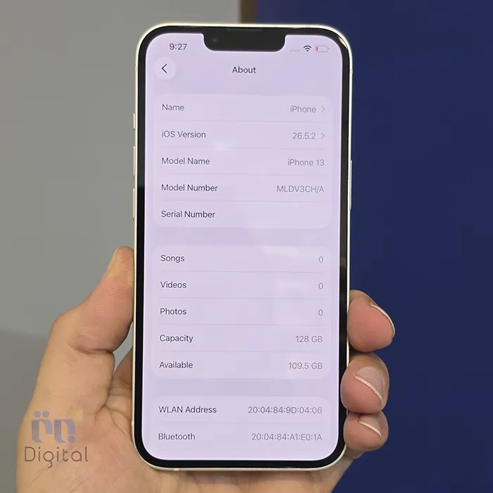 گوشی موبایل اپل مدل iPhone 13 CHA دو سیم کارت حافظه ۱۲۸ گیگابایت – کارکرده | نمای صفحه مشخصات