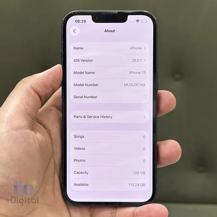 گوشی موبایل اپل مدل iPhone 13 CHA دو سیم کارت حافظه ۱۲۸ گیگابایت – کارکرده | نمای صفحه مشخصات