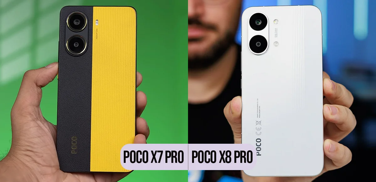 تحلیل مقایسه Poco X8 Pro با Poco X7 Pro در طراحی